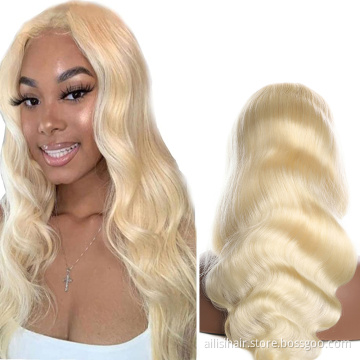 Wholesale Wigs 100% Human Hair Vendors Transparent 613 Lace Frontal Wigs Body Wave 613 blonde wig